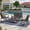 Dark Grey, variant on Deersky 4 Pieces Outdoor Patio Furniture Set with 2 All-Weather Wicker Rocking Chairs, Loveseat and Coffee Table, Easy Assembly for Balcony, Porch, Backyard