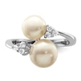 thumbnail image 4 of Bluebell Jewels 925 Sterling Silver Gold Plated 8-9mm Button Freshwater Cultured Pearl and CZ Ring, 4 of 4