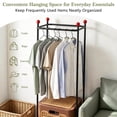 thumbnail image 5 of VECELO Rolling Laundry Basket with Hanging Bar & Lid, Laundry Hamper with Clothes Rack and Wheels, Movable Multipurpose Sorter Basket for Dirty Clothes Storage, for Bathroom, Laundry and Dorm, Brown, 5 of 9