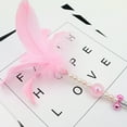 thumbnail image 2 of Cat Feather Toys Feather Teaser Wand Toy with bell, Interactive Cat Toys for Pet Cat Kitten Play(Pink), 2 of 2