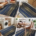 thumbnail image 6 of Rectangle Area Rug 4x6ft, Gold Line on Navy Blue Non-Shedding Washable Area Rug, Blue Gradient Modern Minimalist Art Non Slip Low-Profile Rugs for Living Room, Bedroom Dining Room, 6 of 9