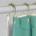 thumbnail image 4 of HVSEBOTO 12 Pack Plated Gold Shower Curtain Ring Hooks, Easy Glide Metal Rollerball Double Shower Hook, 4 of 5