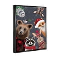 thumbnail image 3 of Stupell Industries Cozy Woodland Creatures Patterned Graphic Art Jet Black Floating Framed Canvas Print Wall Art, Design by Elizabeth Tyndall, 3 of 6