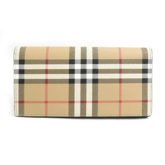 Pre-Owned Burberry BURBERRY Bi-fold long wallet coated canvas beige men's women's h30779a