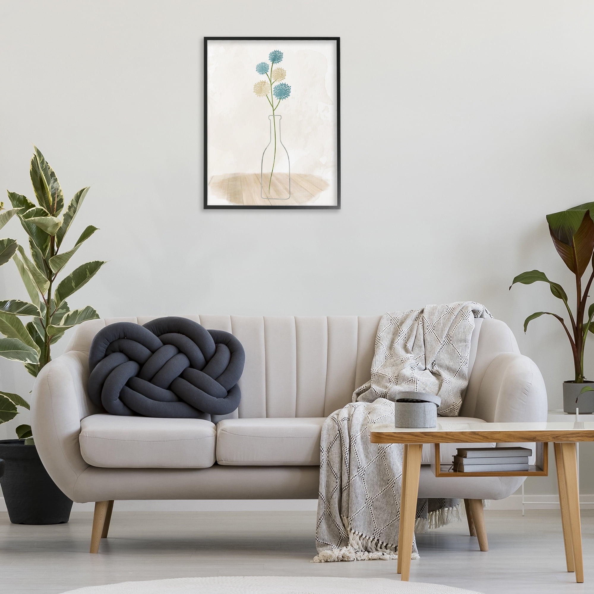 Stupell Industries Simple Bud Vase Botanical & Floral Painting Black Framed Art Print Wall Art, 24 x 30