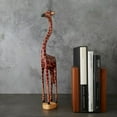 thumbnail image 4 of Tall Skinny Painted Wood Giraffe Family Sculpture Set, 4 of 4