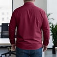 thumbnail image 5 of Mens Big and Tall Dress Shirts Button Down Shirts Long Sleeve Shirt Wine 5XL, 5 of 7