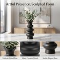 thumbnail image 2 of Unique Bargains Geometric Tiered Ceramic Sculptural Flower Vase Black 3.9"x 3.9"x 8.3", 2 of 6