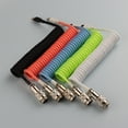 thumbnail image 3 of 5 Wire Coiled Spring Cable Double Sleeve USB Braided Cable Fast Charger Mechanical Keyboard Coiled Cable, 3 of 5
