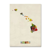 Trademark Fine Art "Hawaii Map" Canvas Wall Art by Michael Tompsett