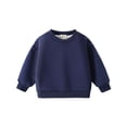 thumbnail image 2 of Kid's Cotton Oversized Sweatshirt Crewneck Pullover Long Sleeve Lounge Top Solid Color Pullover Sweatshirt for Boys & Girls 0-10Years, 2 of 9