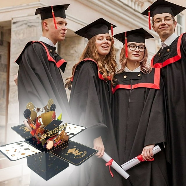 AKEGAMN 3D Graduation Card Graduation Up Card 2025 Popup Congratulations Cards 1. 3D Graduation Card: Features a stunning 3D design with of mortarboards, diplomas, and academic that off the page for
