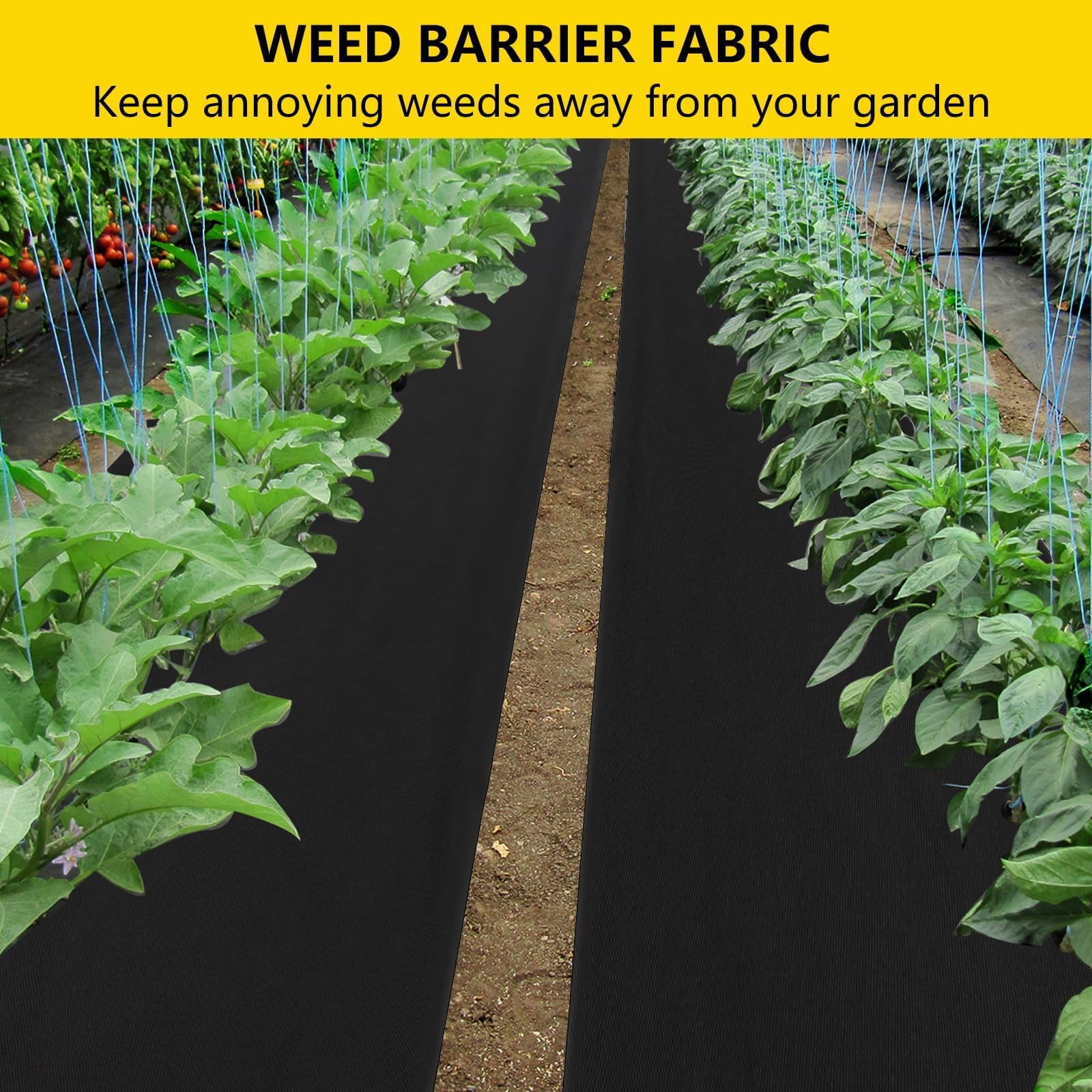 Soonbuy 4ft x 100ft Weed Barrier Landscape Fabric 1.8oz, Premium Non-Woven Ground Cover Weed Block Gardening Mat, Easy Setup, Superior Weed Control, for Erosion Control, Weed Block, Ground Cover