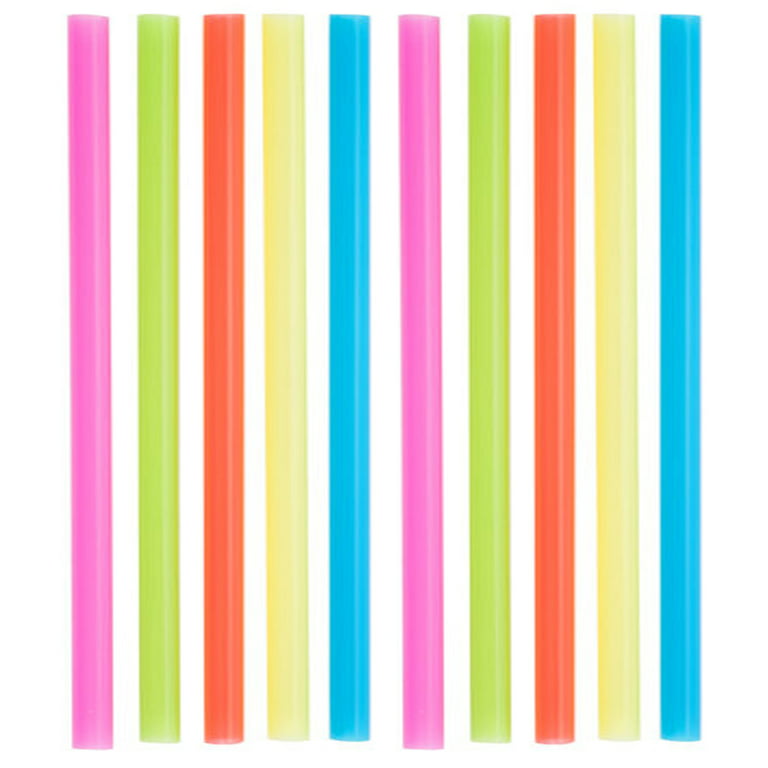 100-1000pcs Disposable Straws Neon Milkshakes Smoothies Thick Drinks ，