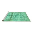 thumbnail image 2 of Ahgly Company Machine Washable Indoor Square Oriental Turquoise Blue Traditional Area Rugs, 4' Square, 2 of 4