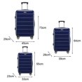 thumbnail image 4 of 3-Piece Suitcase Set Large Capacity Durable ABS Material with Multi-Directional Wheels for Travel, 4 of 10