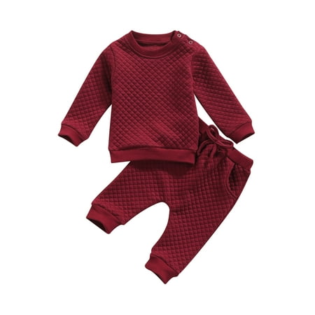 

Tretra Toddler Baby Thick Sweater Shirt Top and Pants Cotton Warm Clothes Winter