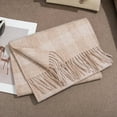 thumbnail image 6 of 100% Wool Plaid Scarf, Winter Warm Checkered Wrap with Fringe,180*30cm,9, 6 of 36