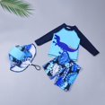 thumbnail image 3 of Baby Toddler Boys Two Pieces Swimsuit Set Long Sleeve Bathing Suit Rash Guards Swimwear with Hat, 3 of 4