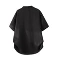 thumbnail image 5 of Hesxuno Men Big and Tall Button Down Shirts Solid Color Short Sleeve Untucked Shirts Mandarin Collar Loose Fit Summer Comfortable Tops Black XXXXXL, 5 of 7