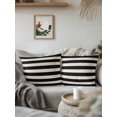 thumbnail image 3 of Outdoor Pillows Waterproof, Black Striped Bedding Throw Pillows with Insert for Couch Sofa Bed, Farmhouse Country Minimalist Cream Stripes 18x18 Inch Pillowcases Decorative Patio Pillow Set of 2, 3 of 8