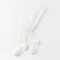 thumbnail image 4 of Girls Leggings Cotton Knit Cozy Fit Kids Pantihose Full Length Toddler Stocking Child Warm Pants(M 2-4 Years,White), 4 of 6