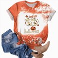thumbnail image 2 of TOWED22 Womens Pumpkin Spooky Halloween Shirts Tie Dye Cute Short Sleeve Ghost Grapghic Tee Ghost Tops Costumes Fall(Orange,S), 2 of 5