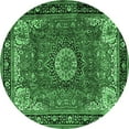 thumbnail image 1 of Ahgly Company Indoor Round Persian Emerald Green Traditional Area Rugs, 4' Round, 1 of 4