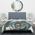 thumbnail image 2 of Designart 'Mettalic Indigo and Gold I' Geometric Duvet Cover Set, 2 of 4