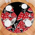 thumbnail image 2 of Red Mushroom Line Black Pattern Round Fitted Tablecloth with Elastic Edge,Dining Table Cover Waterproof,Outdoor Round Tablecloth for Camping,Dining,Indoor and Outdoor, 2 of 7