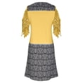 thumbnail image 6 of Wycnly Formal Dresses for Women Quarter Zip Sexy Lace Trim Cold Shoulder Tunic Tshirt Dress V-Neck Short Sleeve Western Print 2024 Summer Mini Dresses Yellow s Clearance Under $5, 6 of 6