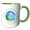 Green/White, variant on 3drose, Burkes Beach, Hilton Head Island, South Carolina Summer Travel Gift, 11oz Two-tone Green Mug