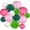 Pink Green,White, variant on 15 Pcs Boho Paper Lanterns - Champagne Gold Beige Peach 6 8 10 Inch Round Hanging Decorations for Birthday, Neutral Baby & Bridal Shower, Rustic Wedding, Fall Party