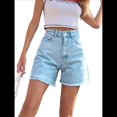 thumbnail image 2 of Pantalones Cortos Vaqueros para Mujer, Informales, de Verano, de Cintura Media, Deshilachados, Elásticos y Rotos. Azul y S, 2 of 10