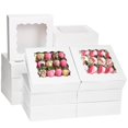 thumbnail image 1 of Cajas para panadería Moretoes, 30 unidades, 20 x 20 x 6 cm, blancas con ventana, 1 of 7