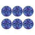 thumbnail image 2 of Pofeuu Blue Lightning1 Print Leather Coasters Set of 6, Round Cups Mugs Mat Pad for Home Kitchen Heat Resistant Drink Coasters,Round Shape, 2 of 7