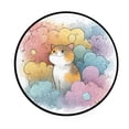 thumbnail image 2 of 36.2 Inch Round Floor Mat Cat and Colorful Clouds Carpet Decor Rug for Living Room Bedroom, 2 of 6
