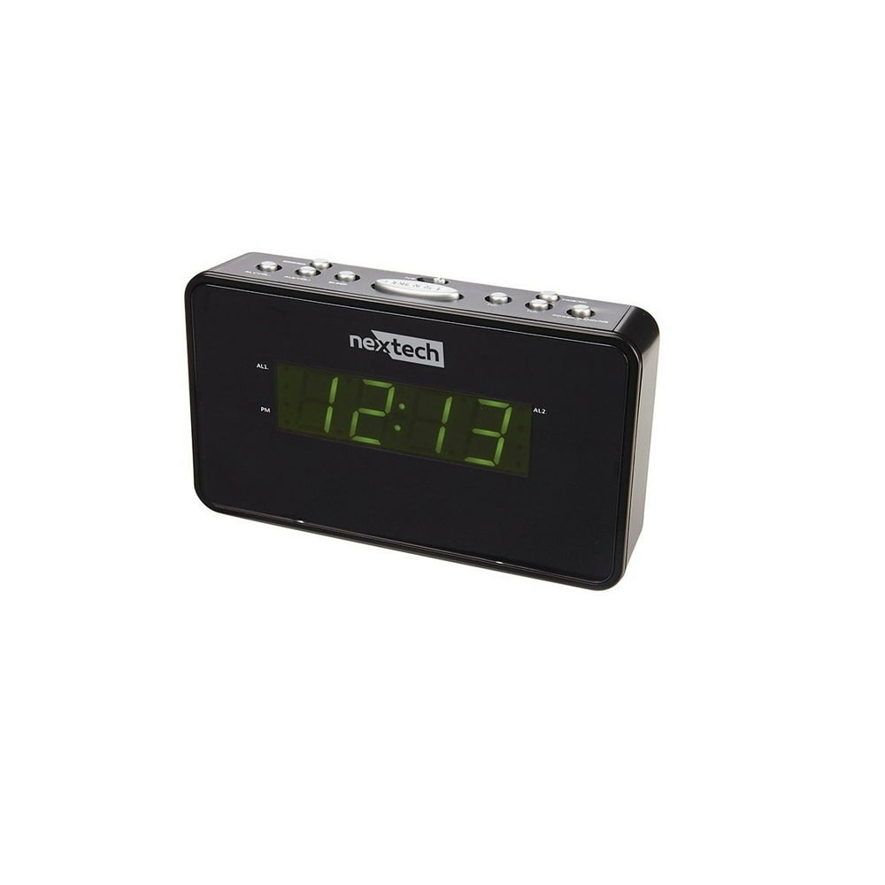 Nexxtech Dual Alarm Clock Radio With Nature Sounds Black