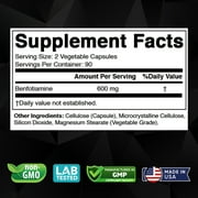 (2 pack) Vitabod Benfotiamine 600mg 180 Vegetarian Capsules - Also Called Fat Soluble Vitamin