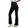 thumbnail image 1 of Pantalones casuales acampanados con bolsillos para mujer - Athleisure/yoga, poliéster, todas las estaciones, S-XL, 1 of 8