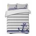 thumbnail image 2 of Quilts Twin Size, Anchor Gray Soft Comforter Bedding Set for Bed, Modern Navy Blue White Striped Nautical Lightweight Quilted Bedspread with Pillow Cover(2 Pieces) for All Season, 68x86 Inch, 2 of 6