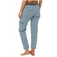 thumbnail image 5 of RYRJJ On Clearance Womens Cotton Twill Cargo Capris Hiking Pants Lightweight Outdoor Athletic Capri Summer Casual Travel Cropped Trousers with 6 Pockets(Z1-Light Blue,S), 5 of 7