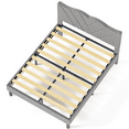 thumbnail image 6 of UHOMEPRO Gray Platform Bed Frame, Full Bed Frame with Velvet Upholstered Headboard, No Box Spring Needed, Easy Assembly, 6 of 6