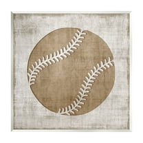 Stupell Industries Weathered Baseball Silhouette Shape Rustic Sports Sign Graphic Art Unframed Art Print Wall Art, Design by Natalie Carpentieri