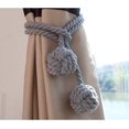 thumbnail image 2 of Un par de alzapaños para cortinas hechos a mano, con borlas y clip para cortinas, accesorios para cortinas con bola de algodón (gris), 2 of 5
