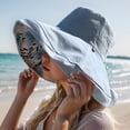 thumbnail image 2 of YAYUBA Sun Hats for Women Men Wide Brim Beach Hat Summer Outdoor Casual Sun Hat Adjustable Comfortable Lightweight,Blue, 2 of 4