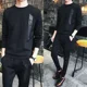 thumbnail image 4 of Conjuntos deportivos de corte entallado, camiseta y pantalones negros, ropa deportiva, chándal con alfabeto para hombre, ropa para correr, oferta elegante y popular, 4 of 5