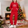 thumbnail image 2 of Piuwrlz Teen Sweatsuits Sets Girls Two Piece Jogger Set Pocket Christmas Round Neck Sweats and Sweatpants Red Size 11 Years, 2 of 9