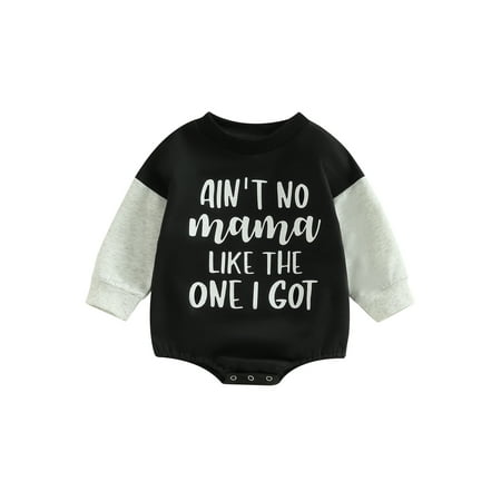 

Genuiskids Baby Girl Boy Romper Long Sleeve Letters Print Buttons Decoration Spring Short Jumpsuit