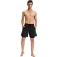 thumbnail image 2 of Active Men's Athletic Training Shorts with Inner Compression Layer Side Pockets and Adjustable Drawstring Waist - X Large, Black, 2 of 5